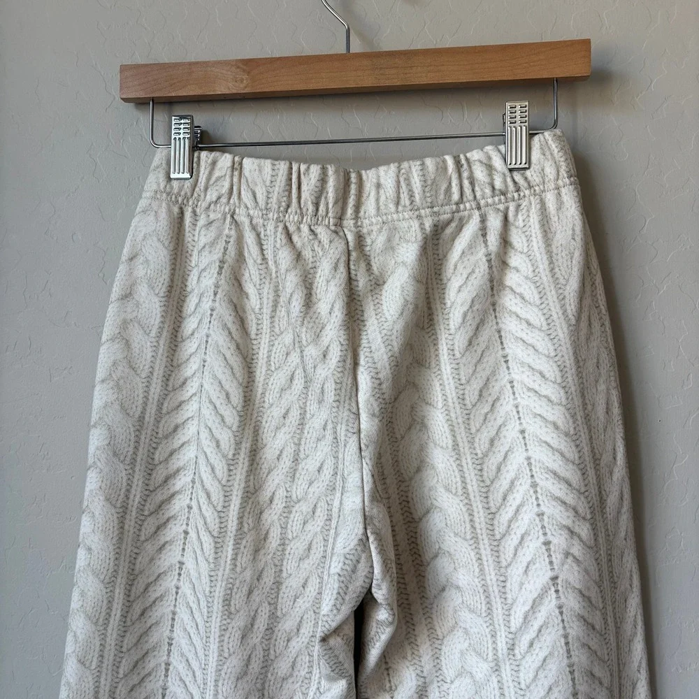 Rag & Bone Miramar Cable Knit Print Joggers Cream Beige 100% Cotton Size XS - Picture 7 of 10
